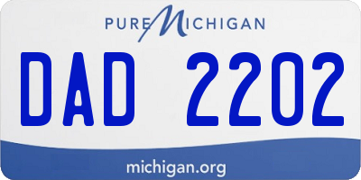 MI license plate DAD2202