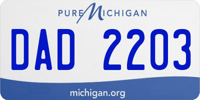 MI license plate DAD2203