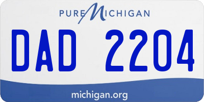 MI license plate DAD2204