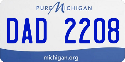 MI license plate DAD2208