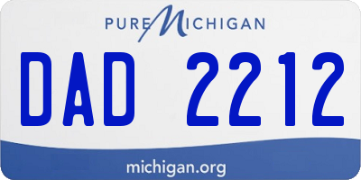 MI license plate DAD2212