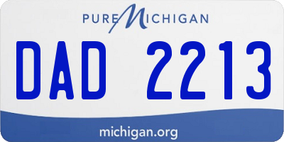 MI license plate DAD2213
