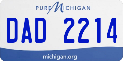 MI license plate DAD2214