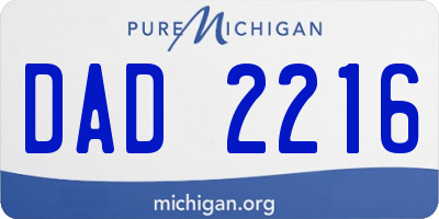 MI license plate DAD2216