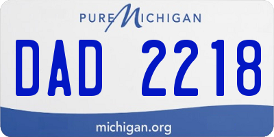 MI license plate DAD2218