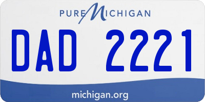 MI license plate DAD2221