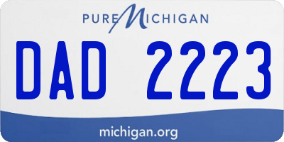 MI license plate DAD2223