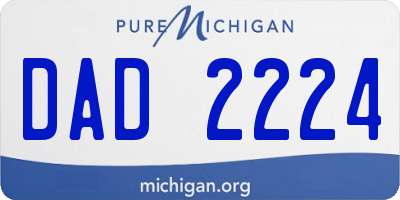 MI license plate DAD2224