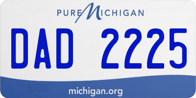 MI license plate DAD2225