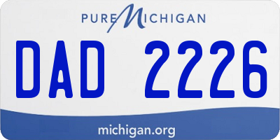 MI license plate DAD2226
