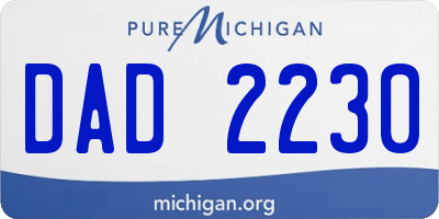 MI license plate DAD2230