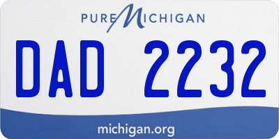 MI license plate DAD2232