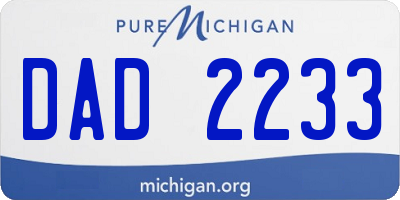 MI license plate DAD2233
