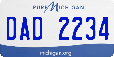 MI license plate DAD2234