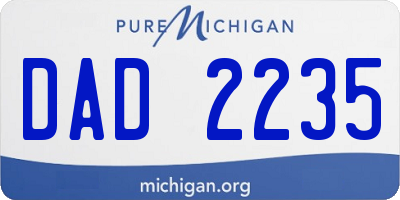 MI license plate DAD2235