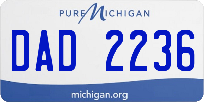 MI license plate DAD2236