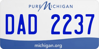MI license plate DAD2237