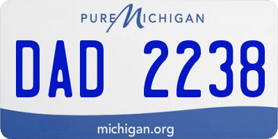 MI license plate DAD2238