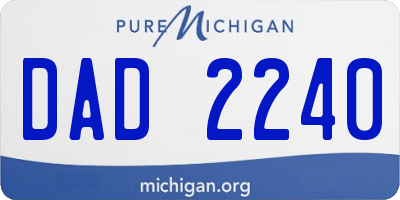 MI license plate DAD2240