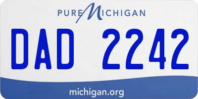 MI license plate DAD2242
