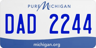 MI license plate DAD2244