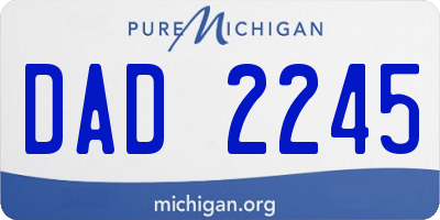 MI license plate DAD2245