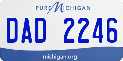MI license plate DAD2246