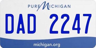 MI license plate DAD2247