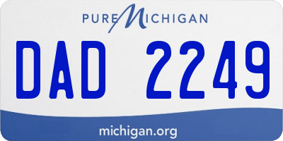 MI license plate DAD2249