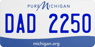 MI license plate DAD2250