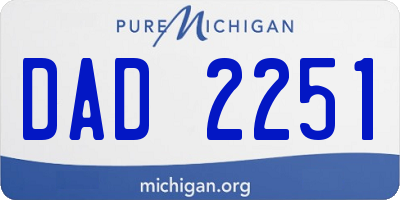 MI license plate DAD2251