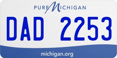 MI license plate DAD2253