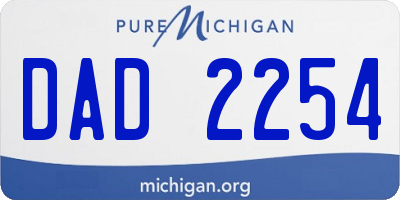 MI license plate DAD2254