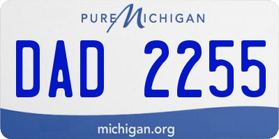 MI license plate DAD2255