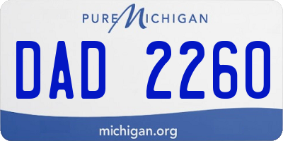 MI license plate DAD2260