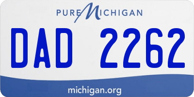 MI license plate DAD2262