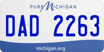 MI license plate DAD2263