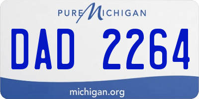 MI license plate DAD2264