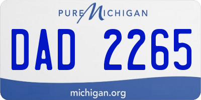 MI license plate DAD2265