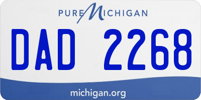MI license plate DAD2268