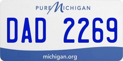 MI license plate DAD2269