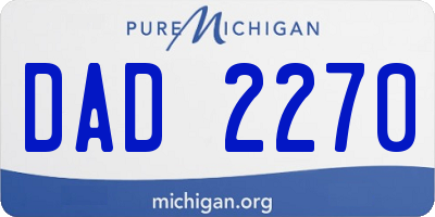 MI license plate DAD2270