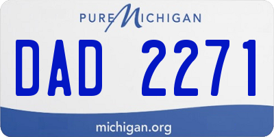 MI license plate DAD2271