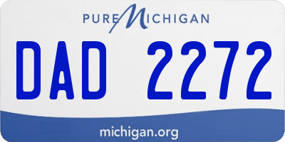 MI license plate DAD2272