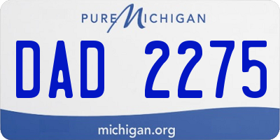 MI license plate DAD2275