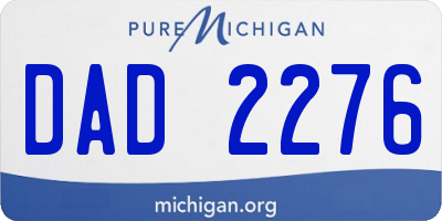 MI license plate DAD2276