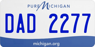 MI license plate DAD2277