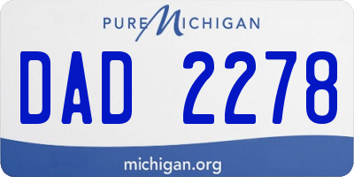 MI license plate DAD2278