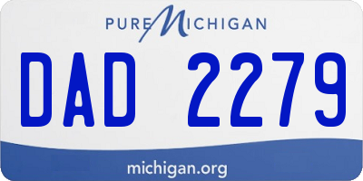 MI license plate DAD2279