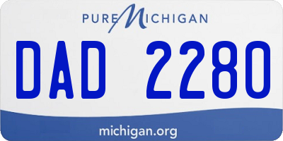 MI license plate DAD2280